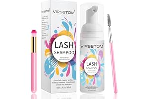 ‎VEMOFOPER Wimpern-Reiniger, Wimpernverlängerungs-Shampoo für die Reinigung und Verlängerungen, sanftes Wimpern-Shampoo + Bürste + Mascara-Stab, paraben- und sulfat freie Wimpern-Reiniger für Salon und Zuhause