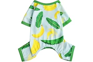 DOSUYI Hunde-Pyjama, Einteiler, Frühlings- und Sommer-Hundekleidung für kleine Hunde, Mädchen, Jungen, weich, dehnbar, Haustier-Welpen-Kleidung, Hunde-Pyjama, Katzen-Outfit, Jammies