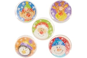 Baker Ross Balles Rebondissantes Paillettes motif Personnages de Noël - Lot de 10, Balles pour Enfants (FX401)