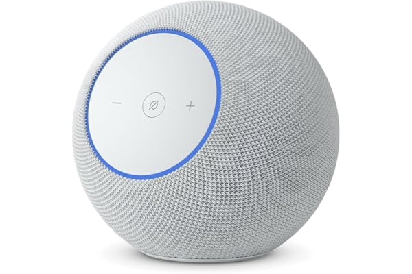 Amazon Echo Studio (nouvelle génération) : format compact, audio 3D immersif et Dolby Atmos (blanc)