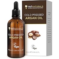 PraNaturals Olio di Argan del Marocco per capelli, viso e corpo – 100% Naturale, puro e senza parabeni o SLES, Ricco di vitam