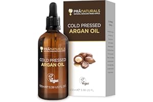 PraNaturals Aceite de Argán Marroquí 100% Puro y Natural para Cara y Cuerpo - Rico en Vitamina E para una Piel, Cabello y Uñas Saludables - Sin Parabenos o SLS – Vegano y Libre de Crueldad