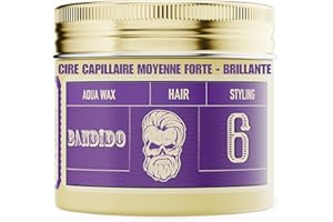 BANDIDO Aqua Wax Violetta No.6 – Cire cheveux homme tenue moyenne et brillance longue durée – Cire pour cheveux parfum chewing-gum – Cire coiffante pour tous types de cheveux – 125 ml