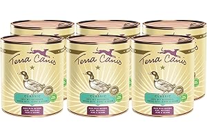 Terra Canis Canard, Riz Naturel, Betterave & Poire - Nourriture Humide Classique, 6x800g I Aliment pour Chiens 1re qualité 100% aux Standards de l’Alimentation Humaine I Riche & sain I sans céréales