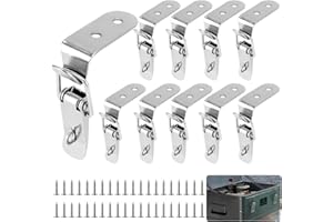 BEATIFIC 10 chiusure di tensione in acciaio inox, chiusura ad angolo, chiusura a 90 gradi con 40 viti per chiusura cassetto, rimorchio, chiusura a parete di bordo, cassetto