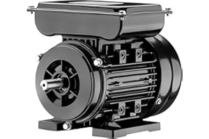 Wiltec Motor eléctrico monofásico 1,1 kW 1,5 CV diseño compacto, robusta carcasa de aluminio, motor de 1450 rpm para uso doméstico, industrial y agrícola, uso versátil