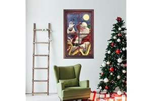 ANHUIB Weihnacht Fenster Aufkleber,3D Weihnacht Fensterdeko,Bunt Weihnachtsmann Fensterbild,DIY Abnehmbare Wandbilder Weihnachten für Tür Wohnzimmer Schlafzimmer Schaufenster Deko,Weihnachts Geschenk