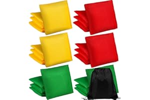 Vabrloy 24 Stück Cornhole Säckchen,Wurfsäckchen für Cornhole Spiel,10 x 10 cm Nylon Sitzsäcke Werfen mit Tragetasche,Bean Bag Wurfspiel für Erwachsene und Kinder Outdoor Spiele(8 Farben)