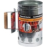 Charcoal Starter BBQ Collection 27x17 CM Fire Lighter Coal Large Burner Tough Stainless Steel and Wooden Handle