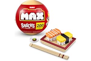 MAX BUILD MORE MAX Premium Snacks Building Bricks Collection (Sushi) de ZURU. Ladrillos de construcción para Adolescentes, Adultos y coleccionistas. Construye, colecciona y Muestra tu colección de deliciosos