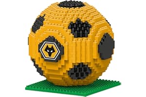 FOCO BRXLZ Wolverhampton Wanderers FC Set di mattoncini da costruzione 3D con licenza ufficiale, modellino di pallone da calcio giocattolo