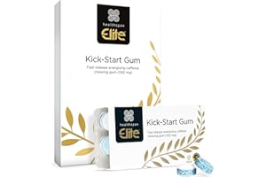 Healthspan Elite Caffeine Chewing Gum (40 Pieces) | 100mg Fast-Release Caffeine | All Blacks Official Partner | Informed Sport Accredited | Energy | Mint Flavoured | Vegan