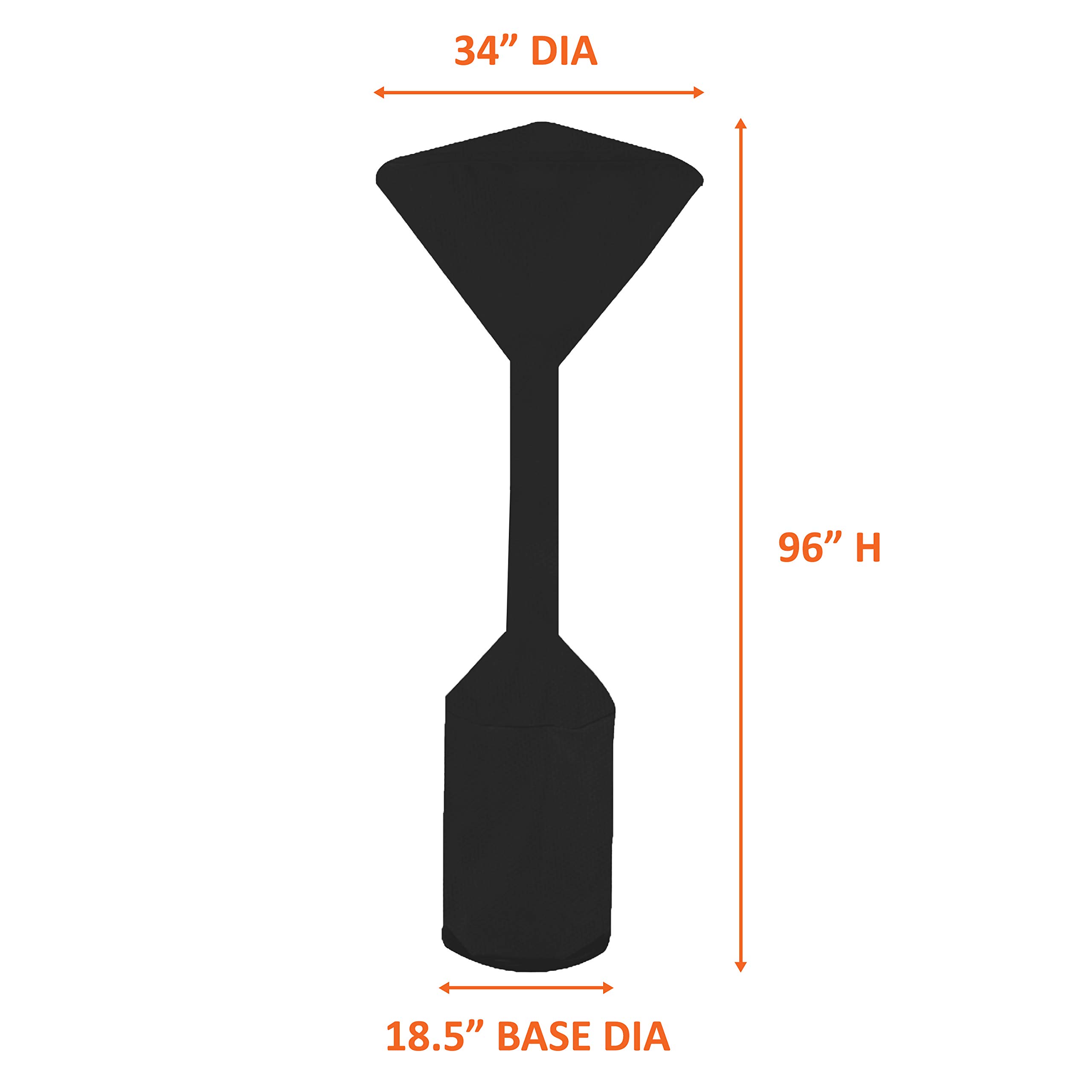 Patio Heater Cover - Waterproof, Air Vents, 100% UV-Resistant, 18 Oz 1000 D PVC Coated, Outdoor Furniture Stand up Heater Covers with Zipper for Snug fit – Bild 4