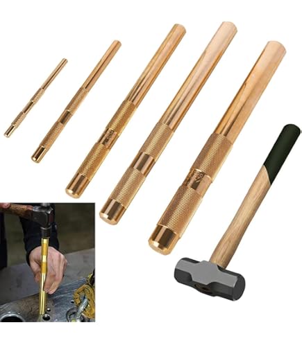 Tektall 67003 Brass Drift Punch Set, Hand Tool Punching Tools for Home Use Tektall 67003 Brass Drift Punch Set, Hand Tool Punching Tools for Home Use