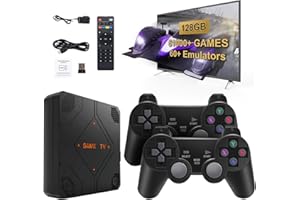 TEMOO Console Retro Game, 128GB 51000+ Giochi Classici V5 Retro Console Portatile Con 2 Controller Wireless, 4K USB Plug and Play Emulatore Console, 60+ Simulatore Console Retro Game Portatile