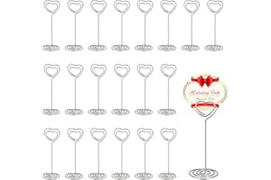 CERIOLL Supporto Per Foto,Segnaposto Porta Carte da Tavolo,20 Pezzi Titolari di Carta Numero di Tabella,Portanumero da Tavolo,Memo Holder Clip,Cuore Segnaposto Mollette per Foto,Banchetti,Feste di Matrimonio