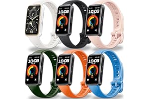 Monuary 6 Pezzi Cinturino Compatibili con HUAWEI Band 10/9/8, Bracciale di Sportivi Colorati, Morbidi e Traspiranti, Sgancio Rapido