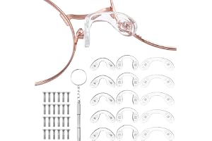 15 stycken näsdynor i silikon glasögon näskuddar U-form näskuddar glasögon för att sticka in glasögon reparationsset med små skruvar, muttrar för glasögon solglasögon