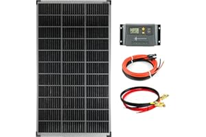 SOLARTRONICS Solar Set 1x 140W monokristalline Solarmodul + 10A Laderegler + Solarkabel + Batteriekabel Photovoltaik Inselanlage