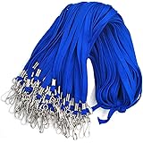 Cordini blu da 100 pezzi per badge identificativi per collo, cordino da crociera, con nome e cordino identificativo