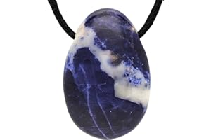 Lebensquelle Plus Pendentif goutte avec cordon en coton + carte de pierres précieuses - Pierre véritable - Goutte percée, 3 cm, Semi-précieuse, Diverses