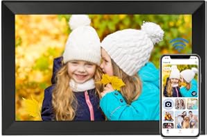 digital bildram med 15,6-tums 1920 x 1080 HD, automatisk rotationsfunktion, WLAN digital fotoram, upphängning samt omedelbar överföring av foton och videor på avstånd
