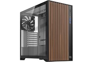 NEWWAY - NW1 Boitier PC Façade en Bois - Moyen Tour Compatible ATX/Micro-ATX/ITX - Type C USB - Ventilateurs Inclus 3x140MM PWM - Panneau latéral Verre tempéré (Noir)