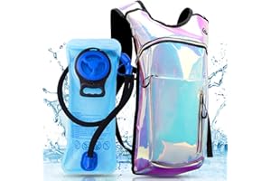 EXPANSEA Mochila de hidratación, Mochila de Agua con vejiga de hidratación de 2L, Mochila de hidratación Rave, Mochila hidro Aislante Ligera para Festivales, Rave, Ciclismo, Correr, Senderismo