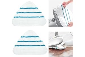 MIMZEMAMZ Panni per scopa a vapore ricambi scopa a vapore 2 pezzi Universale in microfibra triangolare lavabile pulizia compatibile Pad Cover ricambio per pulitore a Vapore con Triangolo (Bianco)