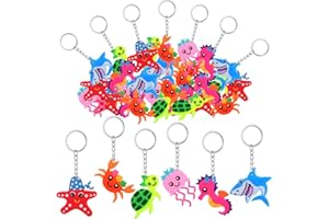 MEIYIFAN 30 Pezzi Mini Portachiavi con Animali Marini per Bambini,Regali Premio Pensierini Bomboniere Compleanno Adulti Natale