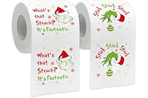 HOMYTHE Lustiges Weihnachts-Toilettenpapier Weihnachts dekoration, 2 Rollen Xmas Toilettenpapier, Neuheit Urlaub Badezimmer Dekor, Weißer Elefant Gag Geschenk für Weihnachtsstrumpffüller