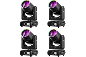 YESPICK 4 pezzi Teste Mobili LED 295W Beam Mini illuminazione di scena 14 Colori 14 Gobos Prisma nebulizzazione Focus Luci Palcoscenico per DJ Discoteca Natale Club Spettacolo Bar Festa
