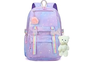 FSRONGXI Mochila escolar para niñas, bonita mochila escolar de gran capacidad, mochila casual para adolescentes