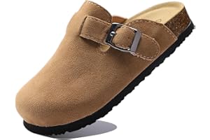 Hezeisoar Zoccoli e Sabot Bambini Chiuse Ciabatte Ragazze Ragazzi Comodo Pantofole da Giardino in Pelle Antiscivolo Traspirante Sandali