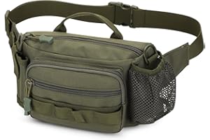 Explokit Tactical Waist Bag Molle Bumbag Military Hip Belt Utility Pack for Dog Walking Hiking Camping Daily Work (#01-Army Green)