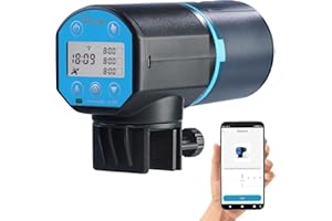 Sweetypet Fischfutterautomat: Smarter WLAN-Fischfutter-Automat, programmierbare Zeiten & Mengen, App (Aquarium Futterautomat, Fischfutterautomat Teich, Zeitsteuerung)