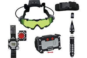 LEXIBOOK, Spy Mission, Kit Completo de espía (Bolígrafo de Tinta Invisible, Cambiador de Voz, Gafas de visión Nocturna, Reloj decodificador), Juego de rol para niños, RPSPY10