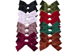 SUGARMELON 16 pcs Large Velvet Bow Hair Clips Barrettes for Baby Girl Women Velvet Hair Bows Alligator Clip Accessories for Toddler Little Girls Teens (5 Inches 8 Pairs)