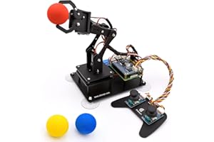 Adeept 5-DOF Robotic Arm Kit for Raspberry Pi 4 B 3 B+ B A+, Programmable DIY Coding STEM Educational 5 Axis Robot Arm with Python Code and Tutorials(PDF)(Black)