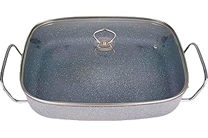 Neudorf Elektronik (ca. 30x40 cm - 8cm tief - SG) Partypfanne Bratfläche Aluminium-Guss (ganzer Pfannenkörper - kein aufgesetztes Brat-Blech)/ Antihaft-Beschichtung/ 1500 Watt 100-240°C