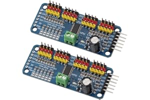 Heevhas 2PCS PCA9685 16 canaux I2C IIC Interface 12 bits Carte de servomoteur Contrôleur de mécanisme de direction Compatible avec Raspberry Pi Compatible avec Arduino