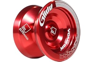 Yomega Glide® – Yoyo Pro Level in alluminio per giocatori avanzati – Yoyo con cuscinetto a sfera a forma di C + guanto + 5 corde extra + 3 mesi di garanzia (rosso)