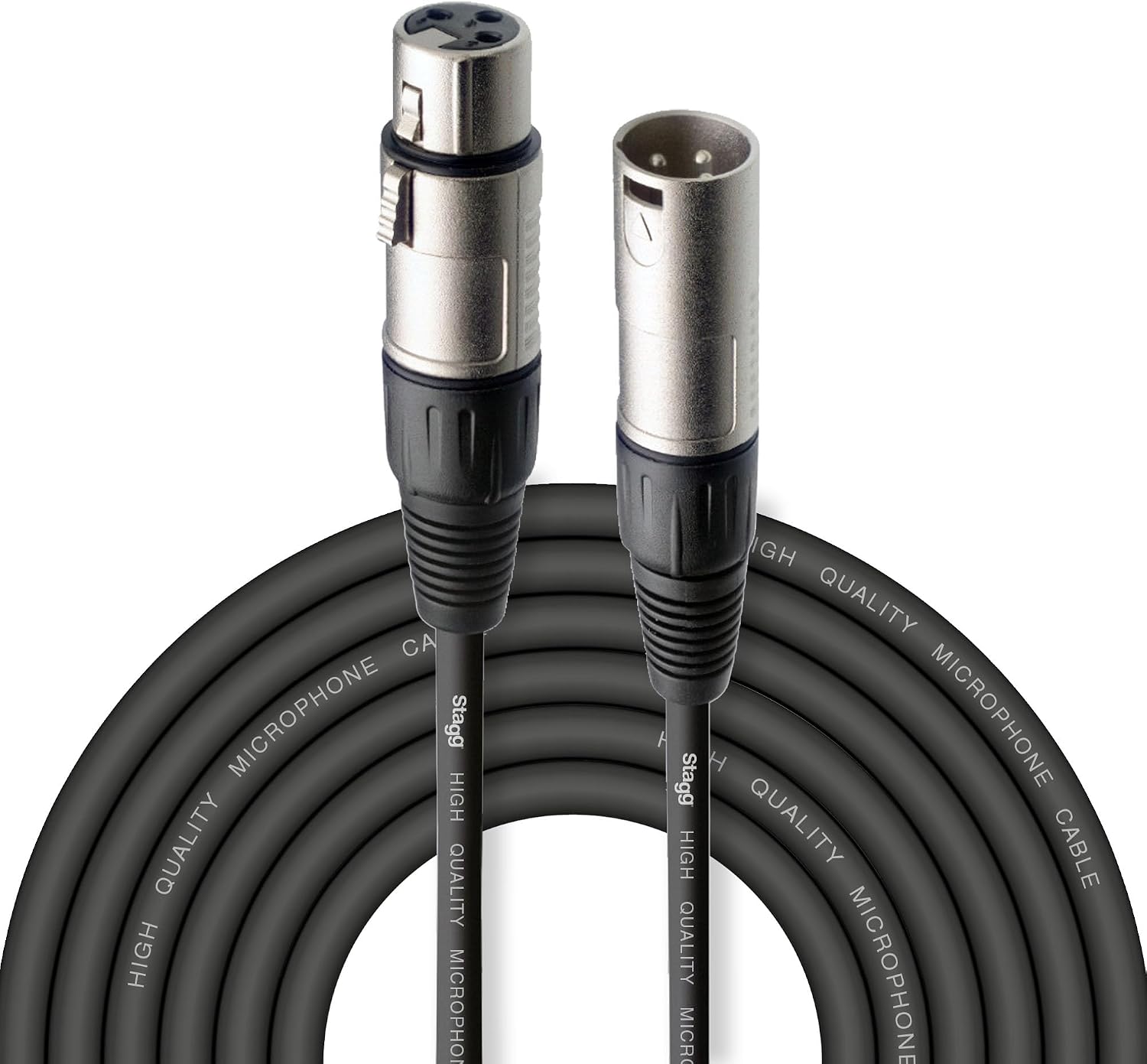Stagg SMC6 Câble Micro XLR Mâle vers XLR Femelle 6m, Noir | Câble micro 6 m, XLR mâle vers XLR femelle, conforme RoHS — pour micros, sono, consoles, enregistrement et live