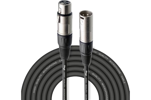 Stagg Cable de micrófono a mezclador Stagg SMC6 XLR (m) -XLR (f) de 6 metros de largo, negro