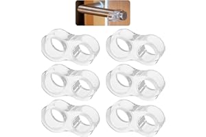 TRITMI 6 Pezzi Fermaporta per Maniglie in PVC, Ferma Porta da Maniglia Trasparente Proteggi Maniglia Porta Apertura Ø 16 mm y Ø 18 mm, Fermaporte Flessibile Elastico Tampone Proteggi Finestre, Fermaporte