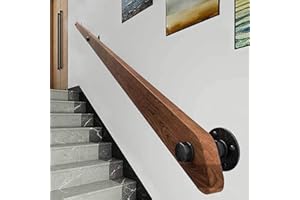 DAWSELOD Pasamanos de madera para escaleras Escalera Barandillas Montaje en pared antideslizante Grab Bar pasamanos para el hogar interior Lofts Pasos Decking Escaleras de madera maciza (A, 180CM)