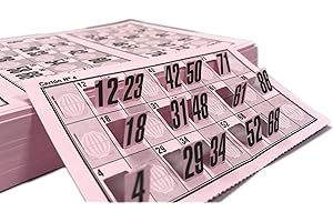 GENÉRICO Générique 960 cartons de numéros prédécoupés pour bingo traditionnel à 90 boules (rose)