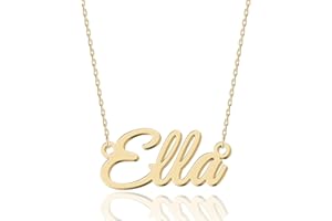 UMAGICBOX Collier Prénom Personnalisé Exquis | 14 Styles de Police au Choix | Pendentif en Acier Inoxydable Plaqué Or 18K & Argent Sterling à Personnaliser | Idée Cadeau Original pour Femme