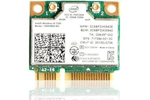 Intel Dual Band Wirless- MQUPIN Intel 7260.HMW Dual Band Wireless Card-AC 7260 Network Adapter+Bluetooth 4.0 USE for Intel AC Half Mini Pcie Card 802.11 b/a/g/n/ac(1 Pack)