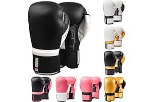 MAXSTRENGTH Boxing Gloves for Training & Muay Thai | Mitts for Sparring, Kickboxing, Fighting | Great for Heavy Punch Bag, Grappling Dummy Double End Speed Ball & Focus Pads Punching, Sizes 4oz, 6oz, 8oz, 10oz, 12oz, 14oz, 16oz